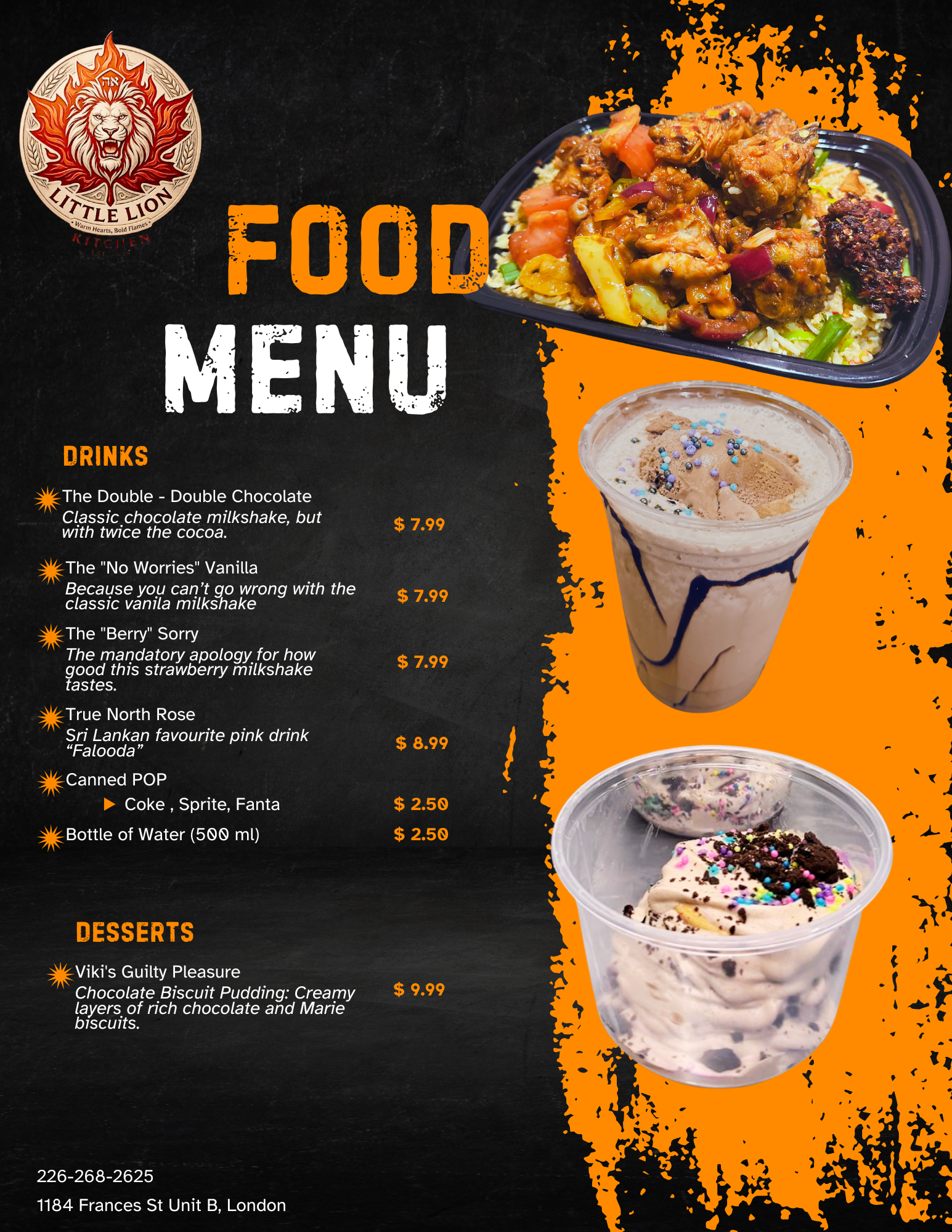 Little Lion Kitchen Menu Page 2